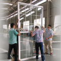 Großhandelspreis Aluminiumfensterrahmen 3D Holzmaserung Vollendung Doppelklappfenster mit Griff